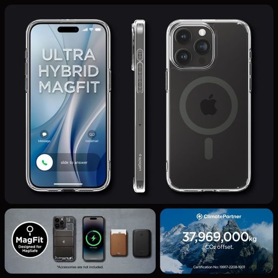 Spigen Ultra Hybrid Mag z MagSafe, iPhone 15 Pro Max, grafit
