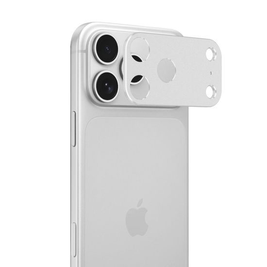 iPhone 18 Pro kaamerakaitse – Tech-Protect Camalloy Fit+ – hõbedane