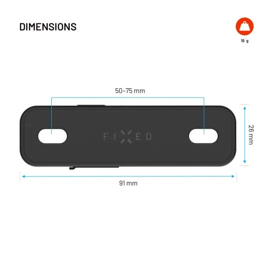 Localizzatore intelligente FIXED Tag Bikee con supporto Find My e Find Hub, nero