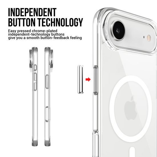 JP MagFit MagSafe θήκη με πιστοποίηση 1.2M SGS, iPhone Air, διάφανη