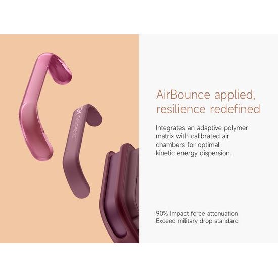 Husă Suritch AirBounce Bumper MagSafe Kickstand CamProtector, iPhone 17 Pro Max / 18 Pro Max, vișiniu
