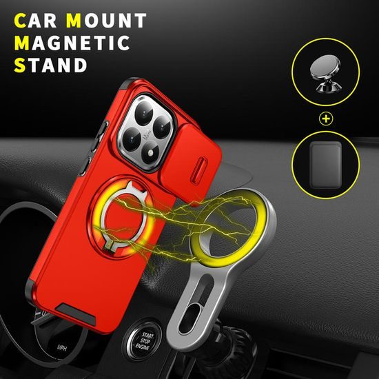 Θήκη Camslide Stand, Xiaomi 15T, κόκκινη