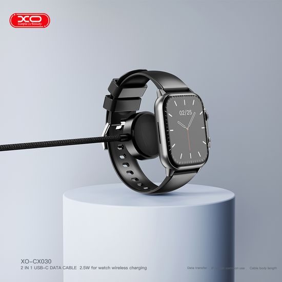 XO ασύρματος φορτιστής CX030 για Apple Watch με καλώδιο USB-C - USB-C, μαύρο