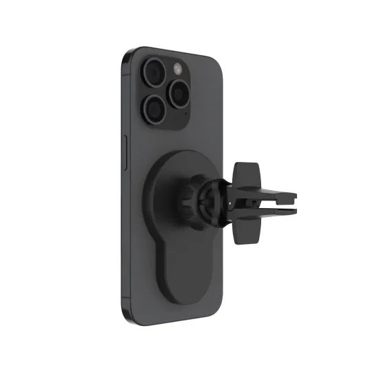 FIXED MagClick 2 tartó vezeték nélküli töltéssel és MagSafe támogatással, 15 W, Qi2, fekete