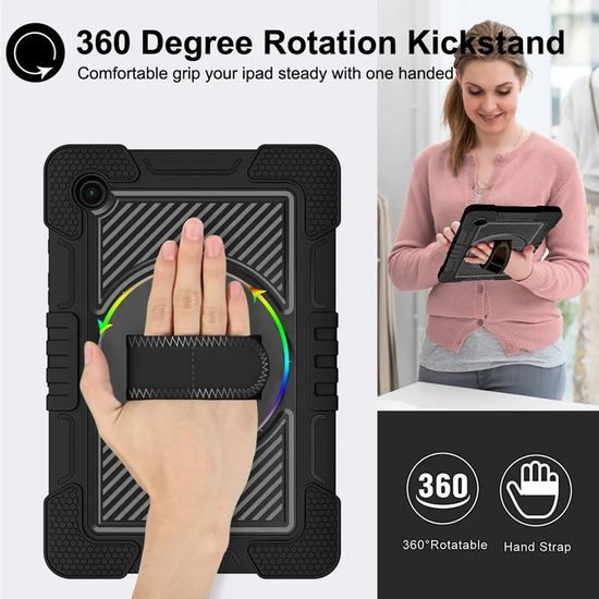 Techsuit StripeShell 360, Samsung Galaxy Tab A8 10.5 (2021), černý