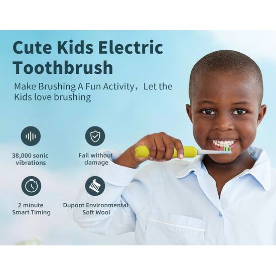 Детска звукова електрическа четка за зъби (30 000 VPM), розова