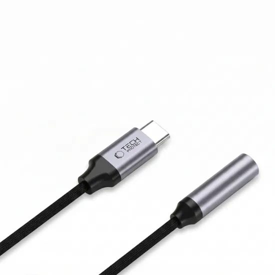 Tech-Protect UltraBoost αντάπτορας USB-C - Mini Jack 3,5 mm, γκρι