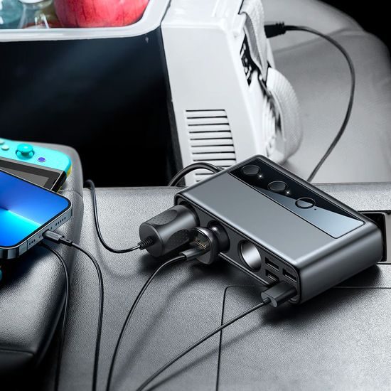 Joyroom JR-CL06 Πολυθυρική USB Φορτιστής Αυτοκινήτου PD154W / QC 3.0, Μαύρο