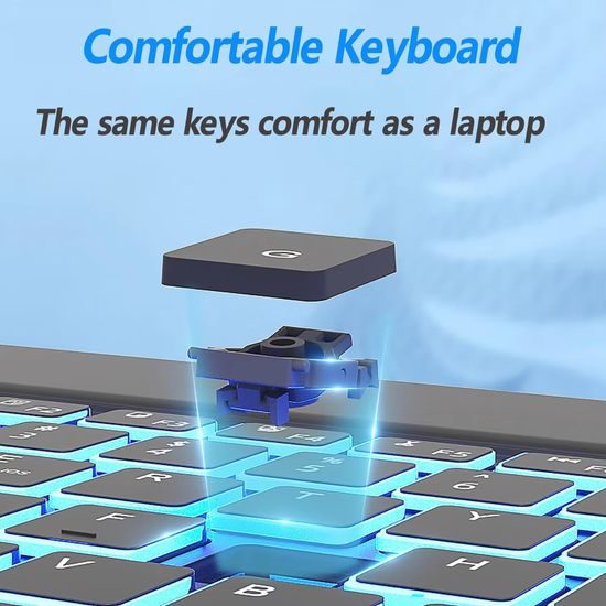 JP Μαγνητική θήκη με Bluetooth πληκτρολόγιο, touchpad, φωτισμό και βάση για stylus, Samsung Galaxy Tab S6 Lite, μαύρη