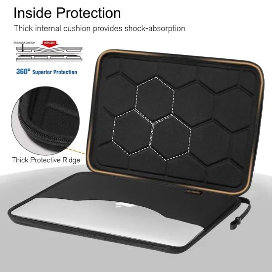 Θήκη laptop Tech-Protect Hardpouch 13–14", μαύρη / πορτοκαλί
