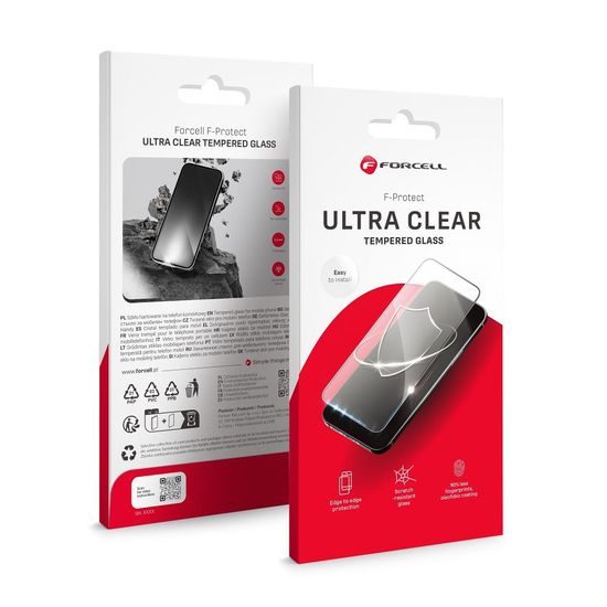Forcell Ultra Clear Screenprotector - Gehard glas - voor Samsung Galaxy A37 - Zwart