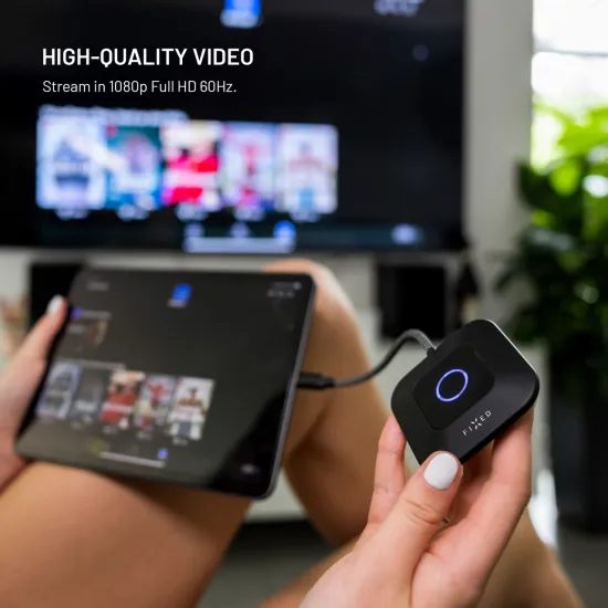 Vezeték nélküli HDMI adapter FIXED AirLink, 100W, PD 3.0, fekete