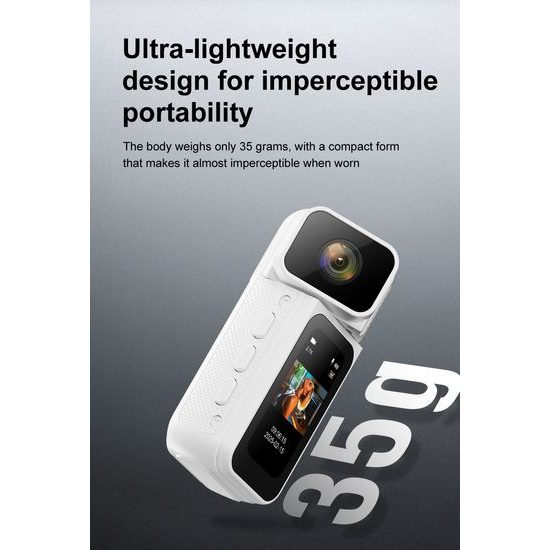 Mini sportovní kamera 2.7K s otočným objektivem a magnetickým uchycením, černá