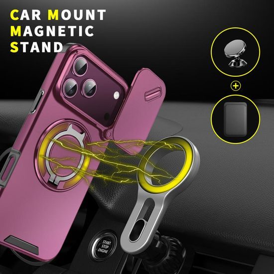 Camslide Stand etui, iPhone 18 Pro Max, vinsko rdeč