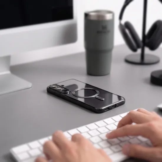 Samsung Galaxy S26 FE vāciņš – Tech-Protect MagFlex MagSafe – spīdīgi melns