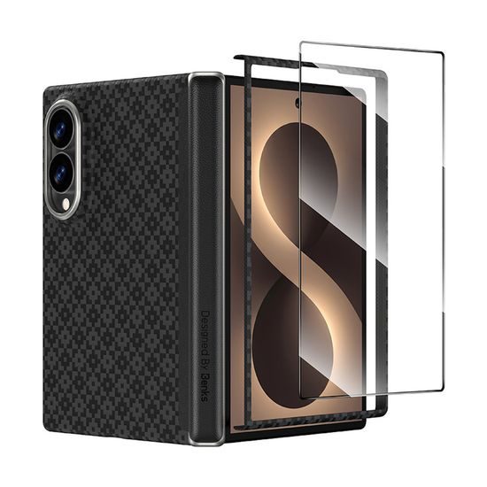 Benks Magnetic Armor Grid Pro Grand Combo Schutzhülle für Samsung Galaxy Z Fold 8 - Kevlar® TPU Case mit Displayschutz - Schwarz