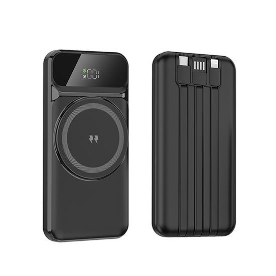 MagSafe 15W bezdrátová PowerBanka, 10 000 mAh se 3 integrovanými kabely, velikost M, černá