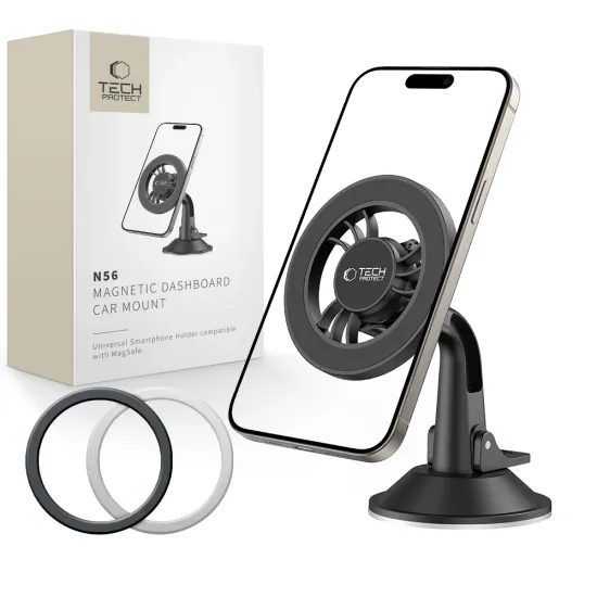 Tech-Protect N56 Mágneses MagSafe Autós Tartó, Fekete