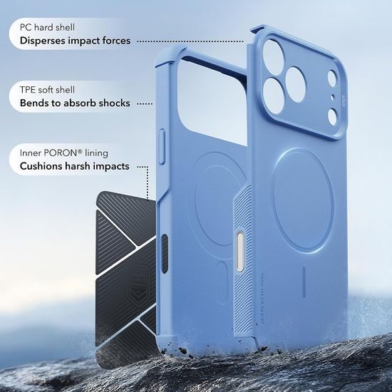 iPhone 17 Pro Max / 18 Pro Max vāciņš – ESR Cyber Halolock MagSafe aizsargvāciņš – gaiši zils