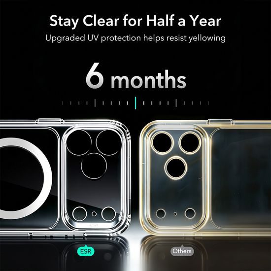 iPhone 17 Pro Max / 18 Pro Max vāciņš – ESR Classic Hybrid HaloLock MagSafe – caurspīdīgs