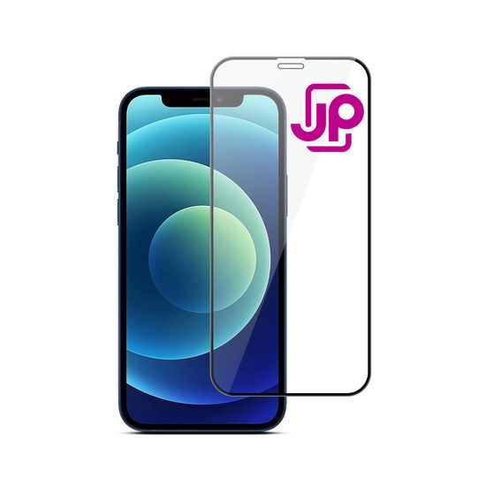 JP 5D zaščitno kaljeno steklo, iPhone 12 / 12 Pro, črno