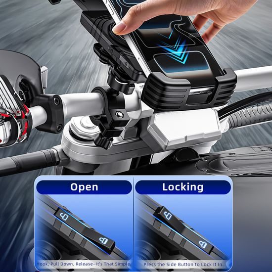 Blavec VELO BV-04 Handyhalterung für Fahrrad und Motorrad mit Active Shock Absorption - Schwarz