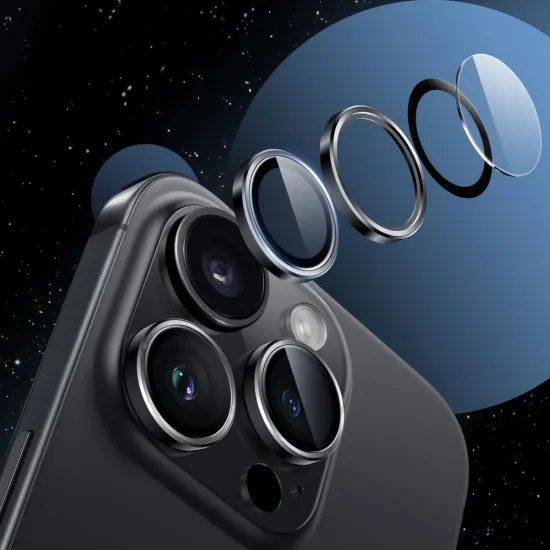 Tech-Protect Camring Fit+, προστατευτικό τζάμι για φακό κάμερας, iPhone Air, μαύρο