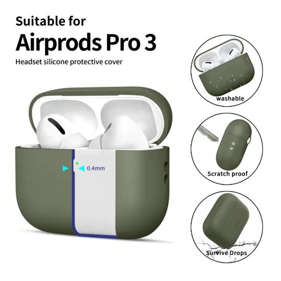 Tech-Protect Σιλικονική Θήκη, Apple AirPods Pro 3, Πράσινη