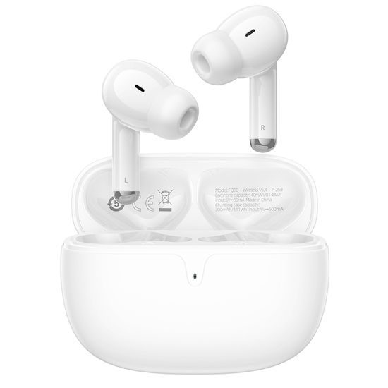 Borofone FQ10 Joyful TWS Bluetooth slušalke, Bluetooth 5.4, bela