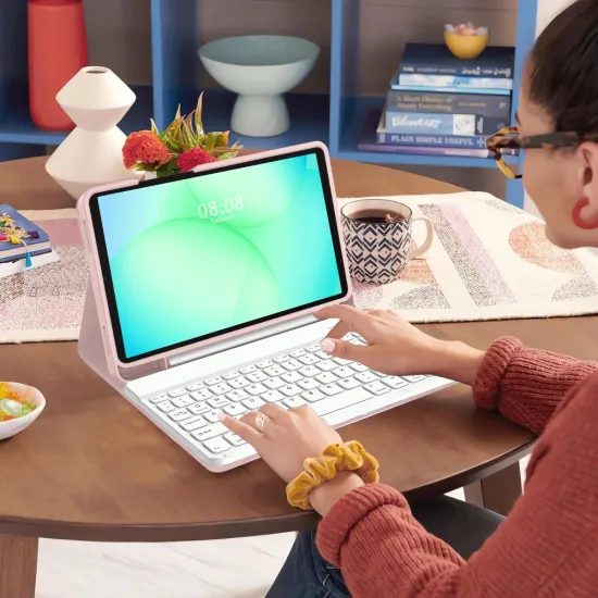 Θήκη Tech-Protect SC Pen + πληκτρολόγιο, Samsung Galaxy Tab A9+ / A11+ 11.0 X210 / X215 / X216 / X230 / X235 / X236, ροζ