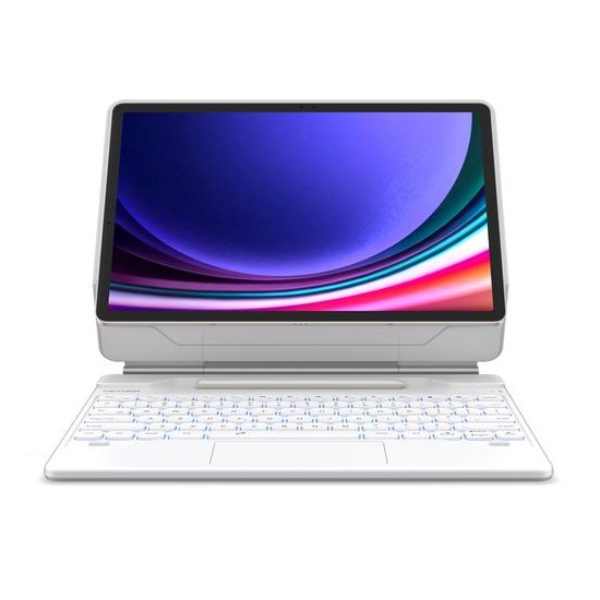Dexnor pouzdro s klávesnicí, Samsung Galaxy Tab S7+ / S7 FE / S8+ / S9+ / S9 FE+, bílé