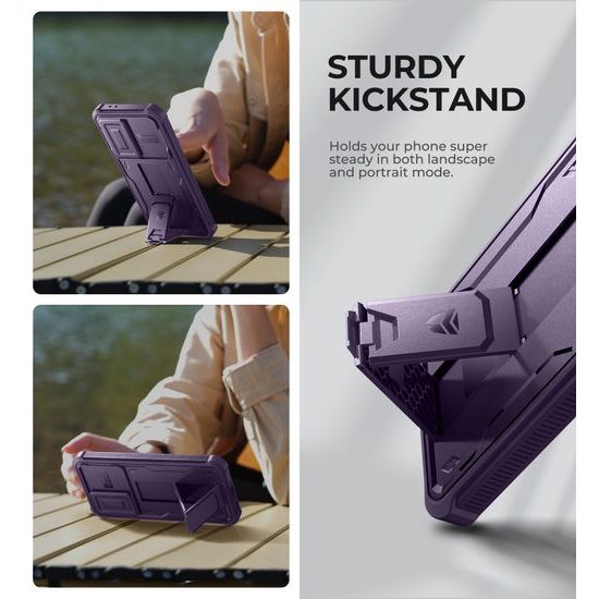 Dexnor 360 Kickstand Hoesje - met Camera Cover & Standaard - voor Samsung Galaxy A36 - Paars