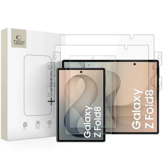 Samsung Galaxy Z Fold 8 kaitseklaas – Tech-Protect Easy Set Foil & Glass Fit+ komplekt 4-in-1