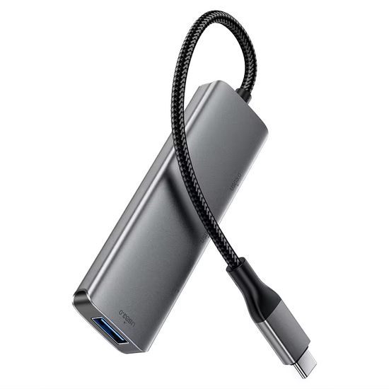Acefast 4-in-1 Adapter (J15) - USB-C naar 4x USB 3.0 - 5 Gb/s - Plug & Play - Grijs