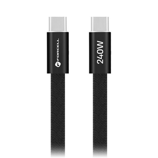 Cablu Forcell F-Energy USB-C - USB-C, QC4.0, PD, 5A, 240W, 1,2 m, negru