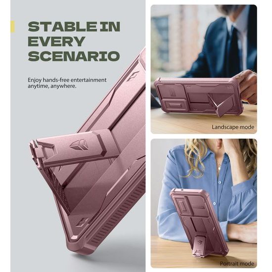 Dexnor 360 Kickstand Camprotector θήκη Samsung Galaxy S25 FE, ροζ