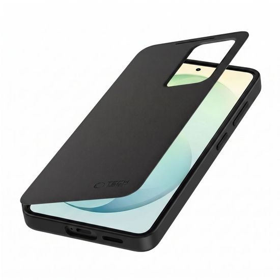 Tech-Protect Smart Wallet Schutzhülle für Samsung Galaxy S26 FE - Kartenfach und Smart Window - Schwarz