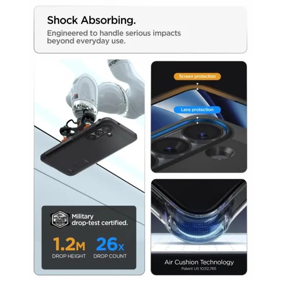 Spigen Tough Armor MagSafe Hoesje - Samsung Galaxy S26 Plus - Schokbestendig met Standaard - Zwart