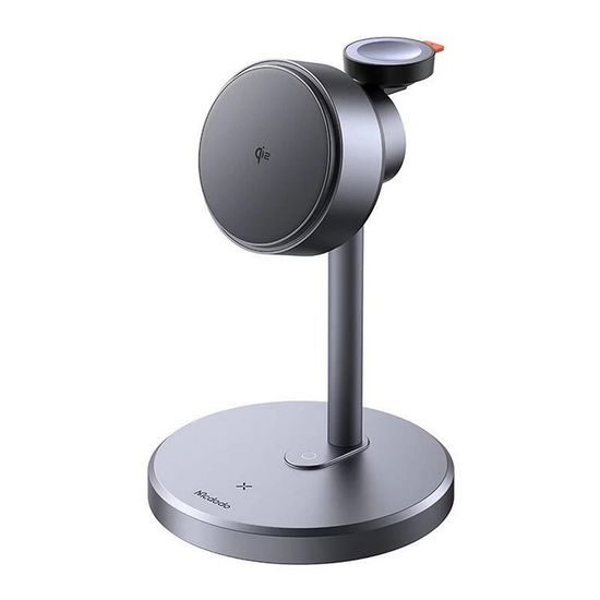 Mcdodo Kabellose Ladestation 3-in-1 (CH-2460) für Apple - 22,5W Qi2 Wireless Charger mit magnetischer Halterung - Grau