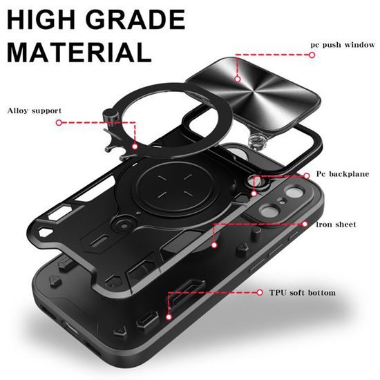 iPhone 17 Pro / 18 Pro ümbris – Techsuit CamGuard Pro kaamerakaitsega alusega – punane