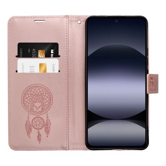 Mezzo Schutzhülle für Xiaomi Redmi Note 15 5G - Wallet Case mit geprägtem Design und Kartenfächern - Rosegold