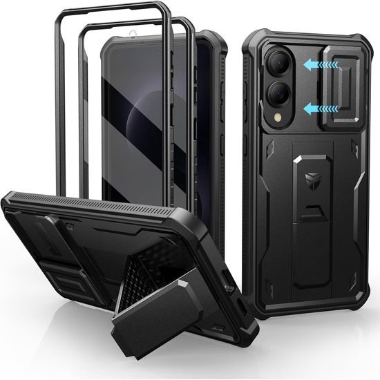 Dexnor 360 Kickstand Camprotector obal Samsung Galaxy S25 Edge, černý