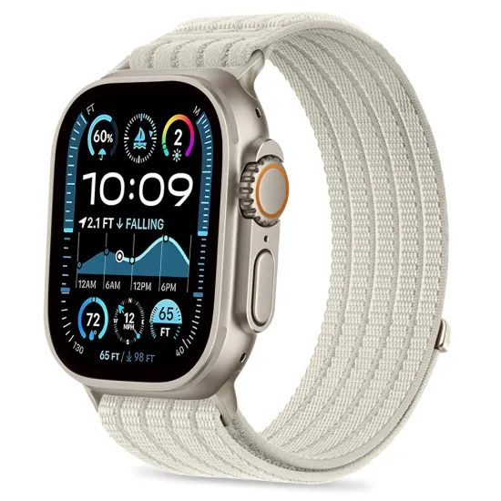 Tech-Protect Nylon Sport remienok, Apple Watch 8 / 9 / 10 / 11 / SE / Ultra (44 / 45 / 46 / 49 mm), starlight