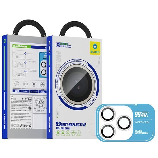 Blueo 99 Αντιανακλαστικό γυαλί για φακό κάμερας, iPhone 17 Pro / 17 Pro Max, πορτοκαλί