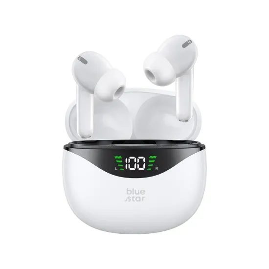BlueStar Ασύρματα Bluetooth Ακουστικά TWS T60, Λευκά