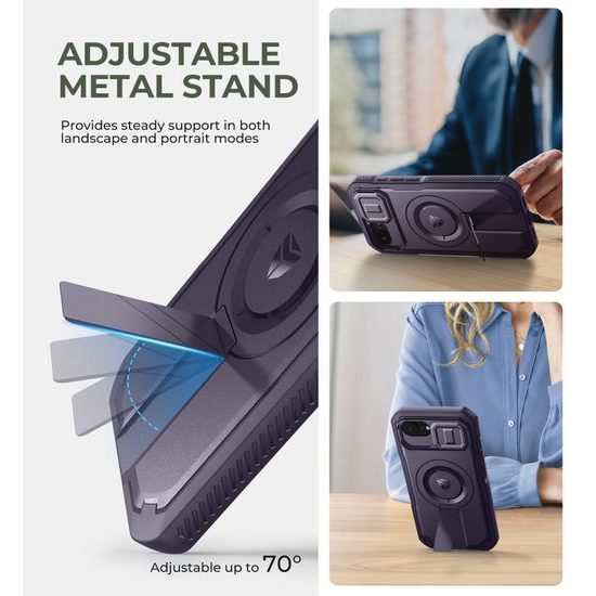 Dexnor MagSafe 360 Kickstand Προστατευτική Θήκη iPhone 16e, Μωβ