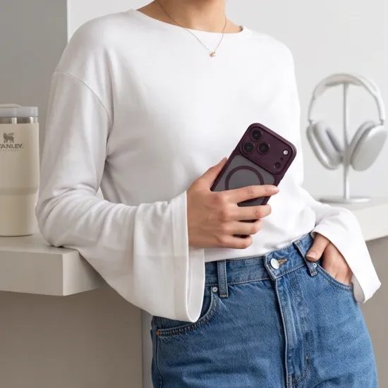 Tech-Protect MagPeak MagSafe CC, iPhone 17 Pro Max / 18 Pro Max, vínový matný