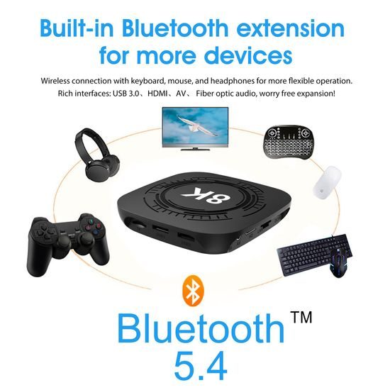 MX10 8K PRO Smart TV Box z Android 14 (4 GB RAM / 32 GB)