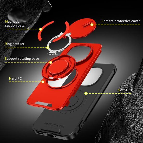 Camslide Stand maska, Xiaomi Redmi Note 15 Pro Plus 5G, crvena