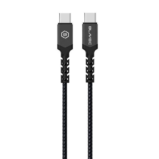 Καλώδιο Blavec USB-C - USB-C, PD, 60W, 3A, 0,25 m, μαύρο-γκρι